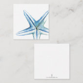 Blue Waterverf Starfish Mini Note Card Notitiekaartje (Voorkant / Achterkant)