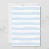 Blue Waterverf Stripe DROP-IN Boy Baby shower Kaart (Achterkant)
