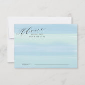 Blue Waterverf Stripes Advice Kaart Baby shower (Voorkant)