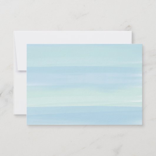 Blue Waterverf Stripes Advice Kaart Baby shower (Achterkant)