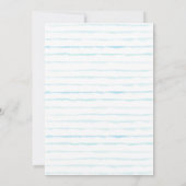 Blue Waterverf Stripes Boy Baby shower per post Kaart (Achterkant)