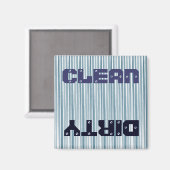 Blue Waterverf Stripes Clean Dirty Magneet (Voorkant / Achterkant)