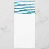 Blue Waterverf Stripes Menu Card (Achterkant)