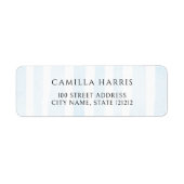 Blue Waterverf Stripes Return-adreslabel Etiket (Voorkant)