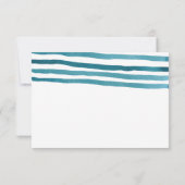 Blue Waterverf Stripes Wedding RSVP-kaart RSVP Kaartje (Achterkant)