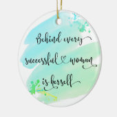 Blue Waterverf Succesvolle vrouwelijke foto Keramisch Ornament (Links)