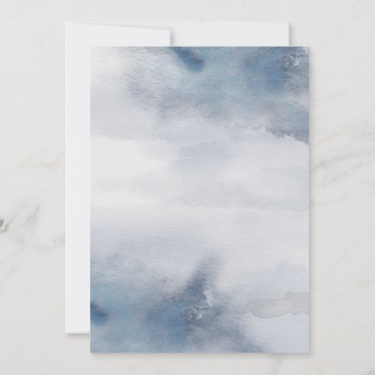 Blue Waterverf Swan Baby shower Invitation Kaart (Achterkant)