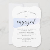 Blue Waterverf Swatch Wedding Engagement Party Kaart (Voorkant)
