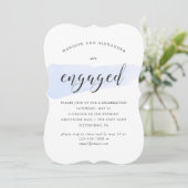 Blue Waterverf Swatch Wedding Engagement Party Kaart (Staand voorkant)