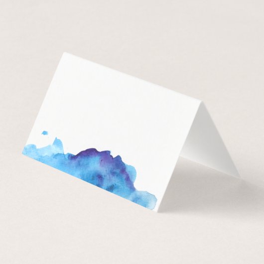 Blue waterverf Tent Kaarten | Trouwplaatskaarten (Achterkant)