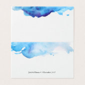 Blue waterverf Tent Kaarten | Trouwplaatskaarten (Buitenkant ongevouwen)