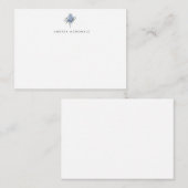 Blue Waterverf Thistle Cadeaubehuizing Kaart Notitiekaartje (Voorkant / Achterkant)