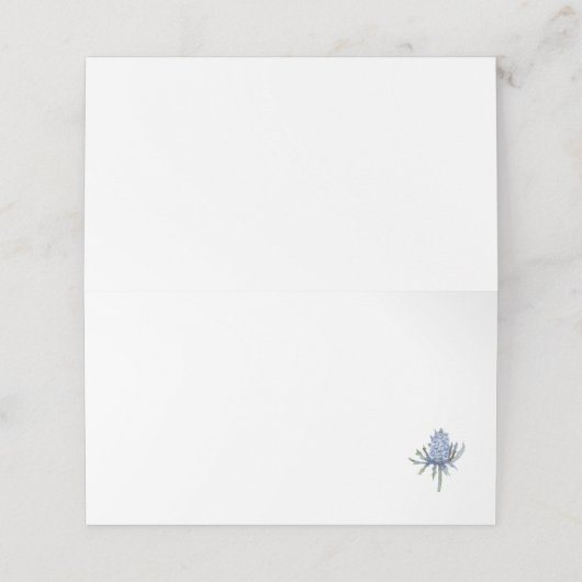 Blue Waterverf Thistle Place Card Plaatskaartje (Buitenkant ongevouwen)