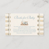 Blue Waterverf Train Baby shower Boeken voor Baby Informatiekaartje (Voorkant)