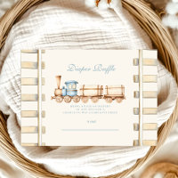Blue Waterverf Train Baby shower Diapper Raffle