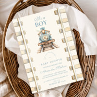 Blue Waterverf Train Baby shower