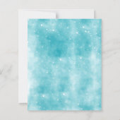 Blue Waterverf Tree Christmas Party Uitnodiging (Achterkant)