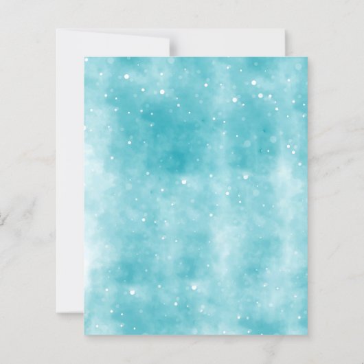 Blue Waterverf Tree Christmas Party Uitnodiging (Achterkant)