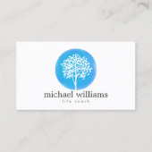 Blue Waterverf Tree Life Coach, Raadgevers Visitekaartje (Voorkant)
