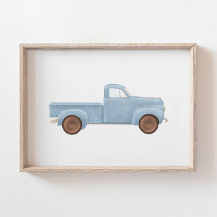 Blue Waterverf  Truck Poster