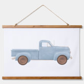 Blue Waterverf  Truck Poster Hangend Wandkleed (Voorkant)