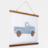 Blue Waterverf  Truck Poster Hangend Wandkleed (Gebogen)