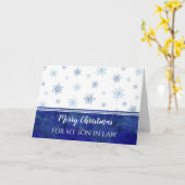 Blue Waterverf Uncle Son in Law Vrolijk kerstfeest Kaart (Gele Bloem)