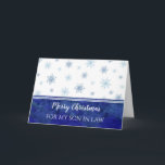 Blue Waterverf Uncle Son in Law Vrolijk kerstfeest Kaart<br><div class="desc">Vrolijk kerstfeest voor zoon in de wet kaart met blauwe waterverf sneeuwvlokken en doordachte vers.</div>