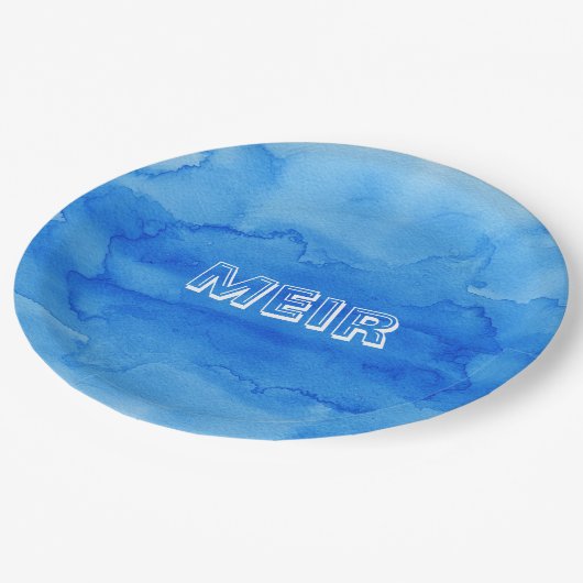 Blue waterverf upsherin bord (Gekanteld)