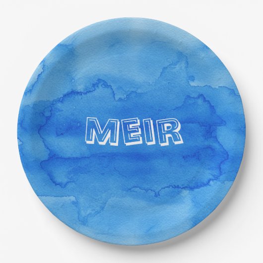 Blue waterverf upsherin bord (Voorkant)