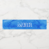 Blue waterverf upsherin water flesetiket waterfles etiket (Enkel label)