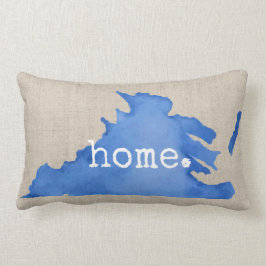 Blue Waterverf Virginia Home Linen Texture Kussen