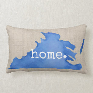 Blue Waterverf Virginia Home Linen Texture Kussen