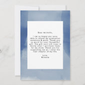 Blue Waterverf Wash Photo Afstuderen Bedankkaart (Achterkant)