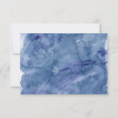 Blue Waterverf Wash Wedding RSVP Response Kaartje (Achterkant)