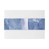 Blue Waterverf Wash Wedding Uitnodigingen Wikkel (Achterkant Voorbeeld)