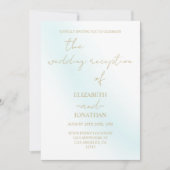 Blue Waterverf Wave bruiloft receptie Kaart (Voorkant)