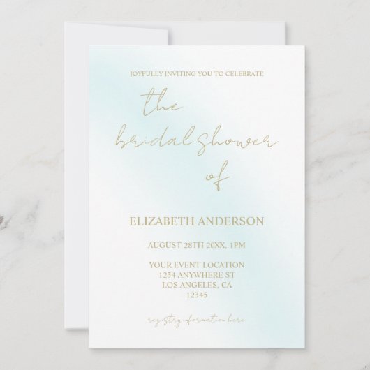 Blue Waterverf Wave Vrijgezellenfeest Kaart (Voorkant)