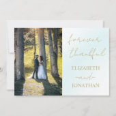 Blue Waterverf Wave Wedding Bedankkaart (Voorkant)