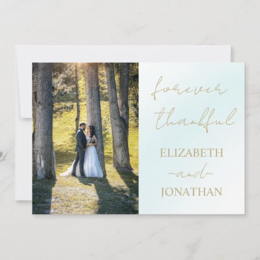 Blue Waterverf Wave Wedding Bedankkaart (Voorkant)