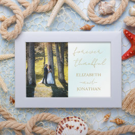 Blue Waterverf Wave Wedding Bedankkaart