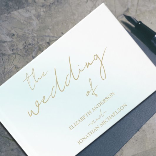 Blue Waterverf Wave Wedding Gastenboek