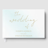 Blue Waterverf Wave Wedding Gastenboek (Voorkant)