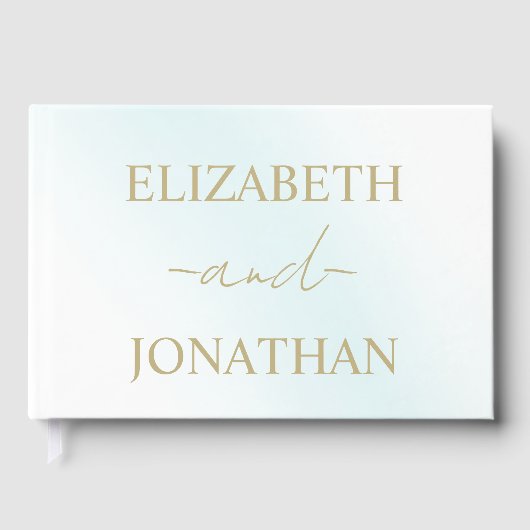 Blue Waterverf Wave Wedding Gastenboek (Voorkant)