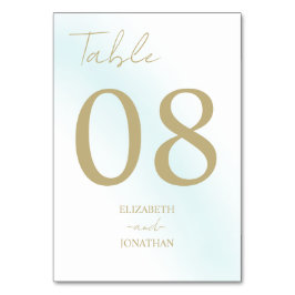 Blue Waterverf Wave Wedding Kaart