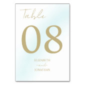 Blue Waterverf Wave Wedding Kaart (Achterkant)