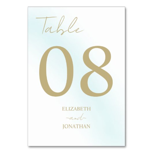 Blue Waterverf Wave Wedding Kaart (Voorkant)