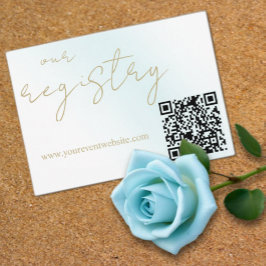 Blue Waterverf Wave Wedding Registry Informatiekaartje