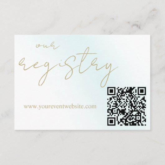 Blue Waterverf Wave Wedding Registry Informatiekaartje (Voorkant)