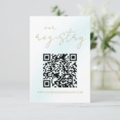 Blue Waterverf Wave Wedding Registry Informatiekaartje (Staand voorkant)